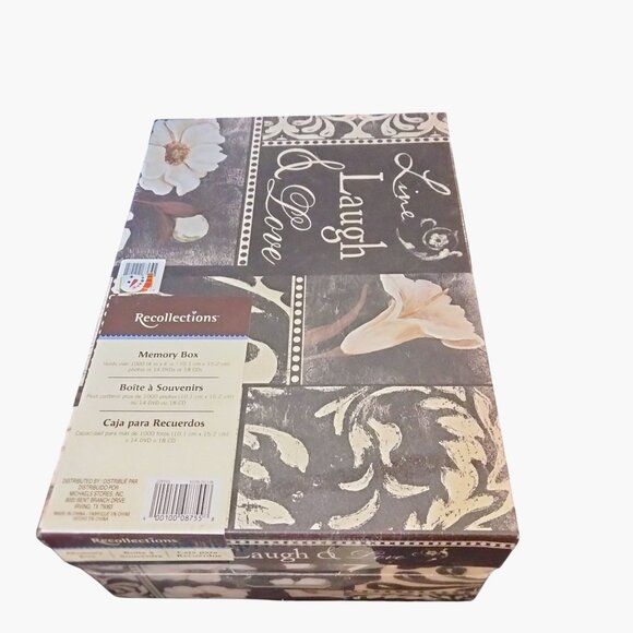 Recollections Live Laugh Love Memory Box Photo Storage Jo Moulton Sagebrush New - Picture 1 of 14